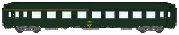 REE Modeles VB-186 - French SNCF UIC Sleeping Coache A4C4B5C5 Green 301 Yellow Logo Era IV HIGH ROOF
